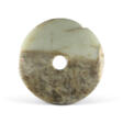 A PALE GREY-GREEN AND MOTTLED BROWN JADE BI DISC - Prix ​​des enchères