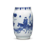 A SMALL BLUE AND WHITE ‘FIGURAL’ OVOID JAR - photo 1