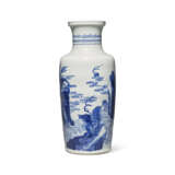 A LARGE BLUE AND WHITE ‘MYTHICAL BEASTS’ ROULEAU VASE - photo 2