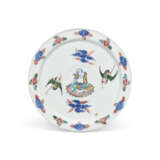 AN ENAMELLED ‘IMMORTAL AND CRANES’ DISH - photo 1
