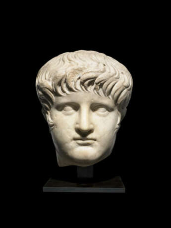 A ROMAN MARBLE PORTRAIT HEAD OF THE EMPEROR NERO - фото 1