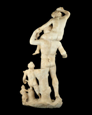 A ROMAN MARBLE GROUP STATUE OF BACCHUS, A SATYR, PAN AND CUPID - фото 4