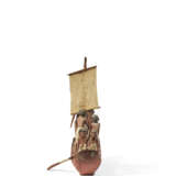 AN EGYPTIAN GESSO-PAINTED WOOD FUNERARY MODEL OF A BOAT - фото 4
