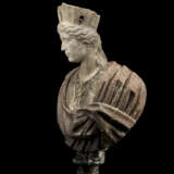 A ROMAN MARBLE HEAD OF CYBELE OR TYCHE - фото 3