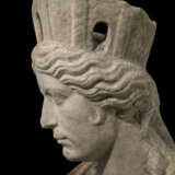 A ROMAN MARBLE HEAD OF CYBELE OR TYCHE - photo 5