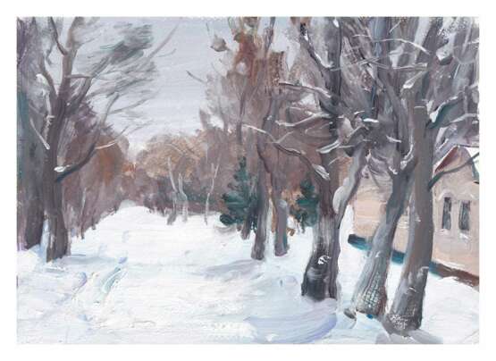 "Январский день" Гуашь на бумаге Gouache Realism Landscape painting Ukraine 2022 - photo 1
