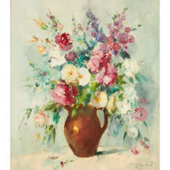 HENZE-MORRO, INGFRIED (1925-2013), "Blumenbouquet in Keramikkrug",
