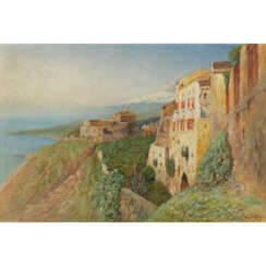 GELENG, GIOVANNI (italienischer Maler 19./20. Jahrhundert), "Capri, die Küste mit Blick auf den Vesuv",