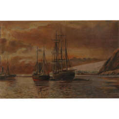 MAURER, KARL (Maler 19./20. Jahrhundert), "Walfänger vor der Steilküste",