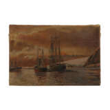 MAURER, KARL (Maler 19./20. Jahrhundert), "Walfänger vor der Steilküste", - фото 2
