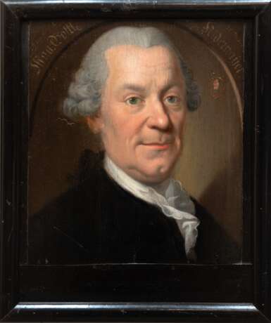 Ihle, Johann Eberhard (1727 Esslingen-1814 Nürnberg) "Herrenporträt", Öl/Holz, sign., ca. 40x33 cm, Rahmen (dt. Maler, er gehörte zu den bedeutendsten Nürnberger Porträtmalern des ausgehenden 18. Jahrhunderts, .seit 1751 war Ihle Mitg… - фото 1