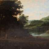Maler um 1700 "Pferde auf dem Weg zur Tränke", Öl/ Eiche, unsign., Farbverluste, 23x33 cm, ungerahmt - Foto 1