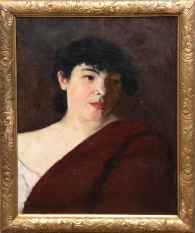 Triebsch, Franz (1870 Berlin-1956 ebenda) "Damenporträt", Öl/ Karton, sign., u.l., 57x40 cm, Rahmen - photo 1