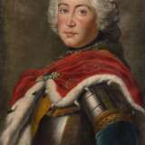 "Porträt von Friedrich II. von Preussen", Öl/Lw., unsign., kl. Farbabpl. am unterem Rand, 79x48 cm, Rahmen - Foto 1