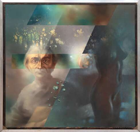 "Lebenslauf", Öl/ Lw., unsign., 69x69 cm, Rahmen - фото 1