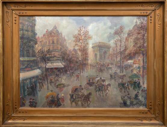 Grenier, Henry (1882-1940) "Straßenszene Paris", Öl/ Karton, sign. u.r., 60x80 cm, Rahmen - Foto 1