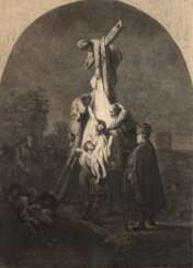 Rembrandt an Rijn (1606-1669) &amp;quot;Kreuzabnahme Christi&amp;quot;, Radierung (kein Reichsdruck), 32x22,5 cm, hinter Glas und Rahmen