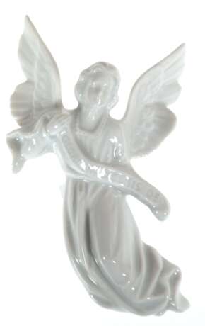 Kleiner Engel, weiß, Porzellan, Lindner Handarbeit, H. 9 cm - Foto 1