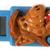 Kinderarmbanduhr "Alf", W. Germany, digitale Anzeige auf Knopfdruck sichtbar, Kunststoff, Textilarmband, nicht funktionstüchtig, Batterie muß gewechselt werden, Gebrauchspuren - Foto 1