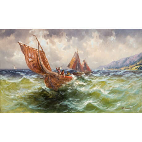 DELMAR, WILLIAM (engl. Maler des 19. Jahrhundert in Canterbury, stellte 1823-56 in der Royal Acad. in London aus), "Fischerboote", - photo 1