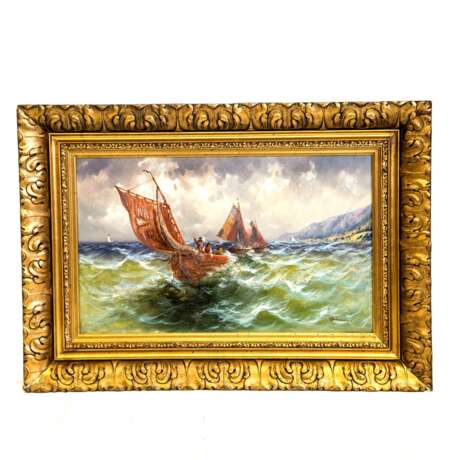 DELMAR, WILLIAM (engl. Maler des 19. Jahrhundert in Canterbury, stellte 1823-56 in der Royal Acad. in London aus), "Fischerboote", - фото 2