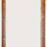 Spiegel, Kristallglas, facettierter Rahmen, mit umlaufendem floralem Dekor auf rotem Grund, 103x69 cm - Foto 1