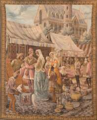 Gobelin &amp;quot;Orientalische Marktszene&amp;quot;, 20. Jh., 130x102 cm