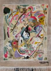 Wandteppich &quot;Abstrakt&quot; sign. r.u. Kandinsky, Wassily (1866-1944), oben Schlaufen, mit Blombe, ges. 130x92 cm