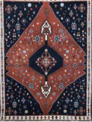 Afschari, Persien, Wolle auf Wolle, rotgrundig mit zentralem Muster, 1 Fleck, guter Zustand, 150x105 cm