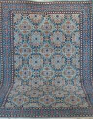 Moud, Persien, türkisfarben mit blau/roten Ornamenten, 300x200 cm