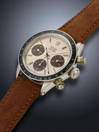 ROLEX, RARE STAINLESS STEEL CHRONOGRAPH 'DAYTONA', WITH TROPICAL REGISTERS, REF. 6263 - Foto 2