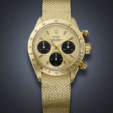 ROLEX, RARE YELLOW GOLD CHRONOGRAPH 'DAYTONA', WITH CHAMPAGNE 'OYSTER SPLIT' DIAL, REF. 6265 - Foto 1