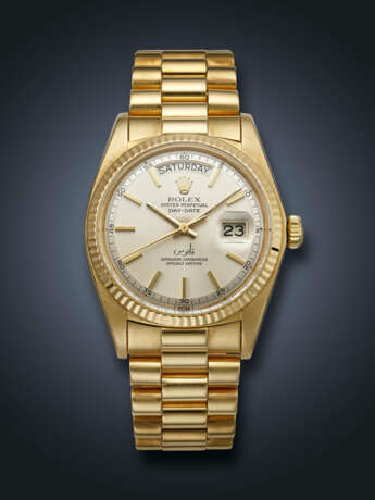 ROLEX, YELLOW GOLD 'DAY-DATE', WITH QABOOS SIGNATURE, REF. 1803 - photo 1