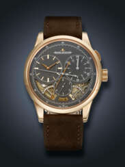 JAEGER-LECOULTRE, RARE PINK GOLD SINGLE BUTTON CHRONOGRAPH 'DUOMETRE A CHRONOGRAPH', REF. Q601244J