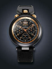 BOVET, PVD-COATED STAINLESS STEEL CHRONOGRAPH 'SPORTSTER SAGUARO' WITH PULSATION DIAL, REF. C806