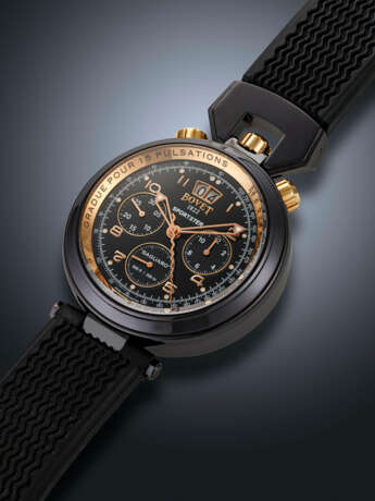 BOVET, PVD-COATED STAINLESS STEEL CHRONOGRAPH 'SPORTSTER SAGUARO' WITH PULSATION DIAL, REF. C806 - photo 2