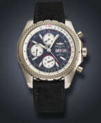 Mechanical movement. BREITLING, LIMITED EDITION WHITE GOLD CHRONOGRAPH 'BENTLEY GT', NO. 27/50, REF. J1336212/F18