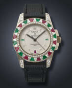 Mechanical movement. ALFRED DUBOIS, LIMITED EDITION WHITE GOLD, DIAMOND, EMERALD AND RUBY-SET 'OMAN 40 JEWELS', NO 21/40