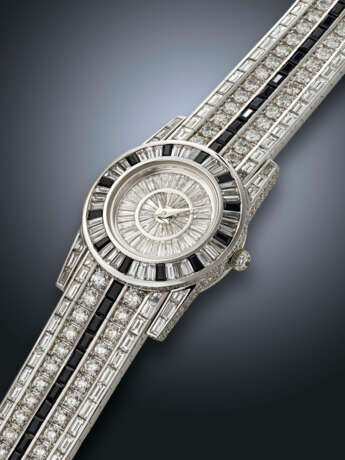 SOVEL S&T, WHITE GOLD, DIAMOND AND SAPPHIRE-SET QUARTZ WRISTWATCH - фото 2