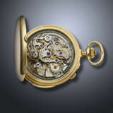 PATEK PHILIPPE, RARE YELLOW GOLD MINUTE REPEATING SPLIT-SECONDS CHRONOGRAPH OPENFACE POCKET WATCH - Foto 6