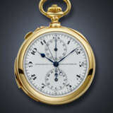 PATEK PHILIPPE, RARE YELLOW GOLD MINUTE REPEATING SPLIT-SECONDS CHRONOGRAPH OPENFACE POCKET WATCH - фото 1