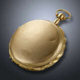 SWISS, YELLOW GOLD JAQUEMART QUARTER REPEATING VERGE OPENFACE POCKET WATCH WITH CONCEALED EROTIC AUTOMATON - фото 2