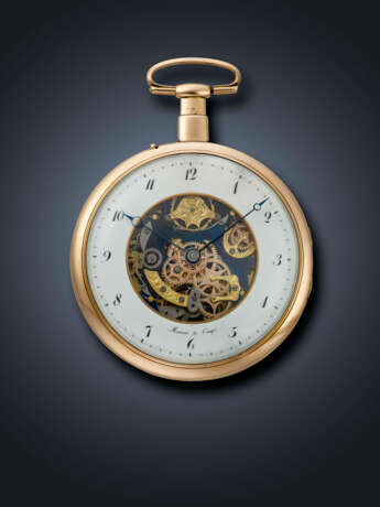 MEURON & CO, YELLOW GOLD QUARTER REPEATER OPENFACE POCKET WATCH WITH CILINDER ESCAPEMENT - фото 1