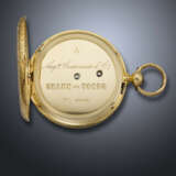 AUGUST COURVOISIER, YELLOW GOLD AND ENAMEL OPENFACE POCKET WATCH - Foto 3
