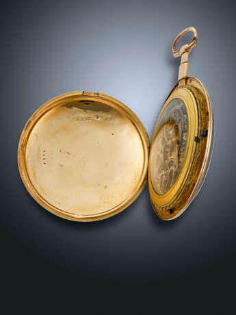 MEURON & CO, YELLOW GOLD QUARTER REPEATER OPENFACE POCKET WATCH WITH CILINDER ESCAPEMENT - photo 3