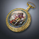 ROMILLY & MONNIER, YELLOW GOLD, PEARLS AND ENAMEL OPENFACE POCKET WATCH - photo 2