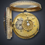 CHEVALIER & CO, YELLOW GOLD, PEARLS AND ENAMEL QUARTER REPEATER VERGE OPENFACE POCKET WATCH - фото 3