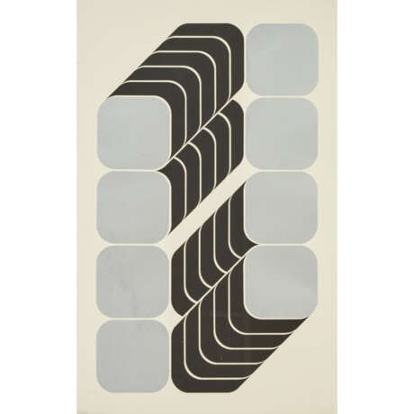 LENK, THOMAS (geb. 1933), "Geometrische Komposition in Schwarz und Silber", - photo 1