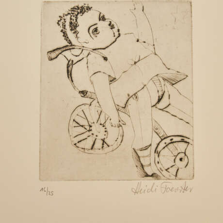 FOERSTER, HEIDI (geb. 1932), 4 Radierungen, diverse Motive, - Foto 3
