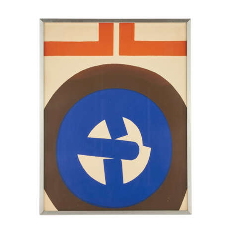 PFAHLER, GEORG KARL (1926-2002), "Geometrische Komposition in Blau, Braun und Orange", - Foto 2
